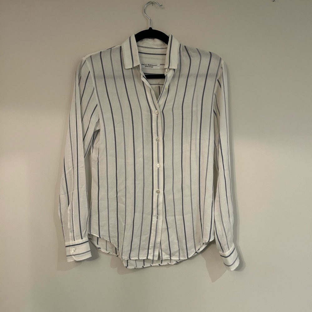 Women's Striped Blouse - White and Blue